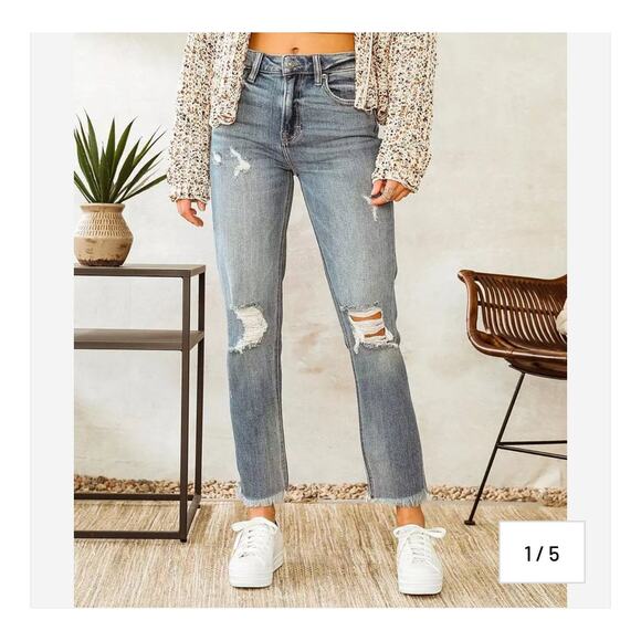 Hidden Zoey Mom Fit Jeans Women’s 30 Hugh Rise Distressed HD1926M-M - Picture 1 of 13